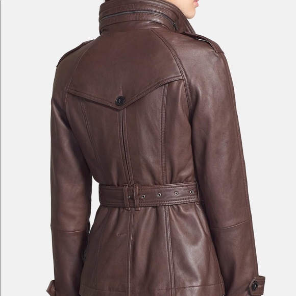 7 For All Mankind Belted Short Leather Trench NWOT